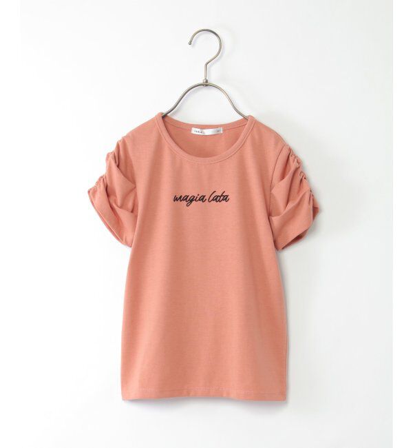 ikka kids「肩ギャザーフロッキーロゴTシャツ（120~160cm）」|Tシャツ・カットソー|