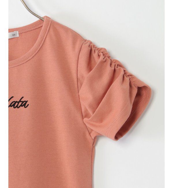 ikka kids「肩ギャザーフロッキーロゴTシャツ（120~160cm）」|Tシャツ・カットソー|