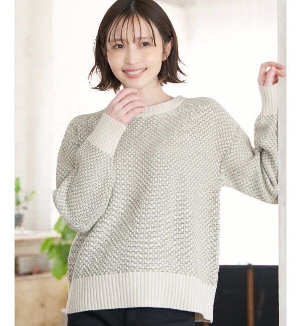 ikka「【雑誌InRed12月号掲載】バーズアイ柄ニットプルオーバー」|プルオーバー|