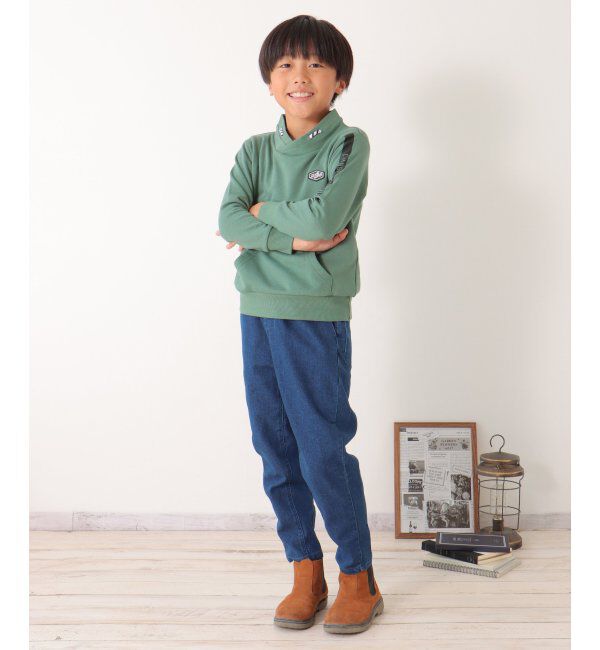 ikka kids「チビハイネック袖ロゴトレーナー（120~160cm）」|Tシャツ・カットソー|