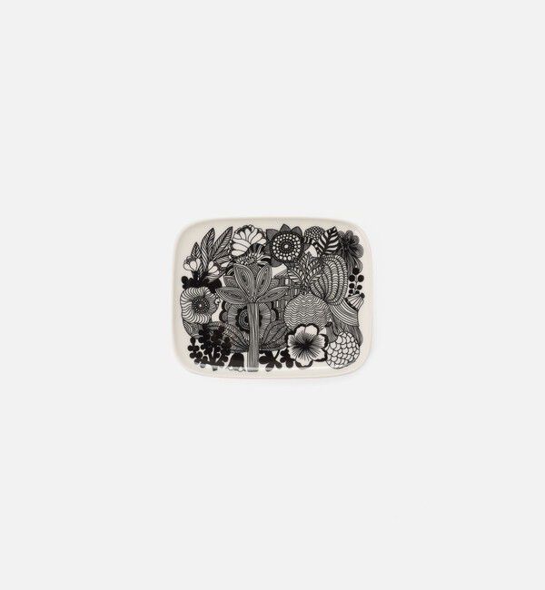 Marimekko「Siirtolapuutarha プレート 15&times;12cm」|その他|ホワイト&times;ブラック