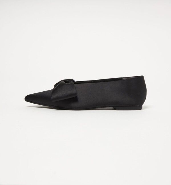 SY UNITED ARROWS「＜SY＞ポインテッド ビッグ リボン フラット10&uarr;」|パンプス|BLACK