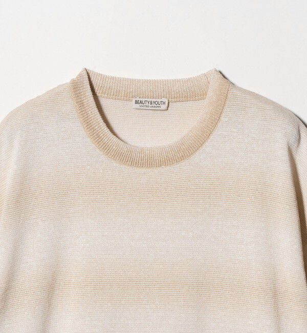 BEAUTY&YOUTH UNITED ARROWS「シアー オンブレ ボーダー クルーネック Tシャツ ウォッシャブル」|ニット・セーター|