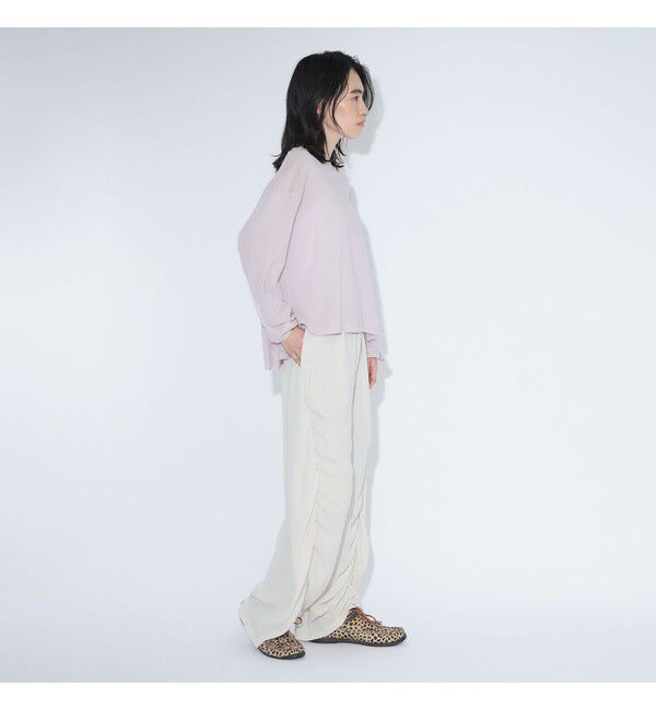BEAMSBOY「maturely / リサイクル アムンゼン シャーリング アンド スリット パンツ」|チノ|