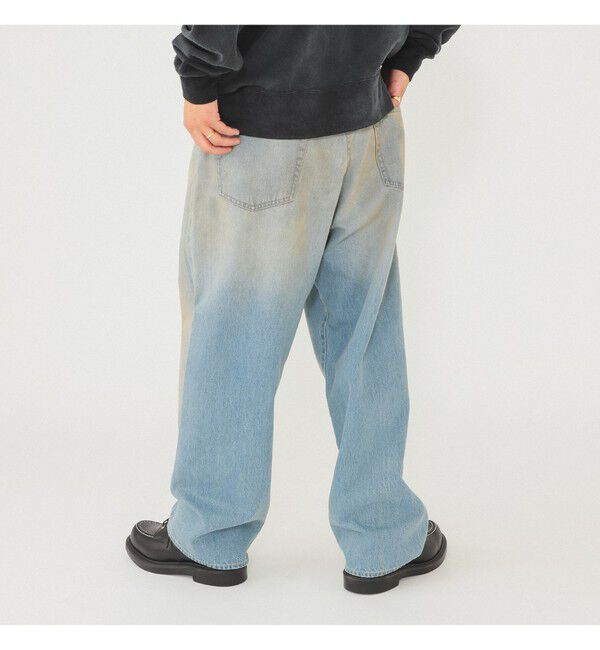 BEAMS「BEAMS｜Wide Denim Pants｜5ポケット ヴィンテージディテール｜スピンドル仕様 ベルトレス」|デニム|
