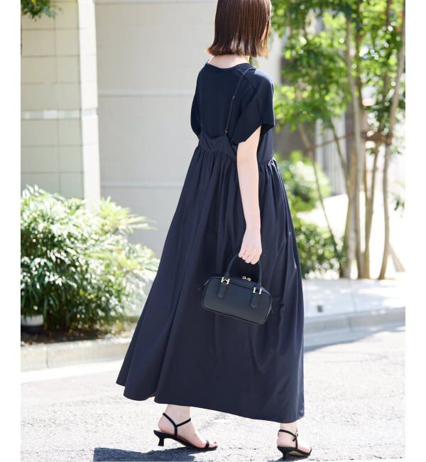 SLOBE IENA「《WEB限定/追加》タフタギャザーキャミワンピース」|ワンピース|