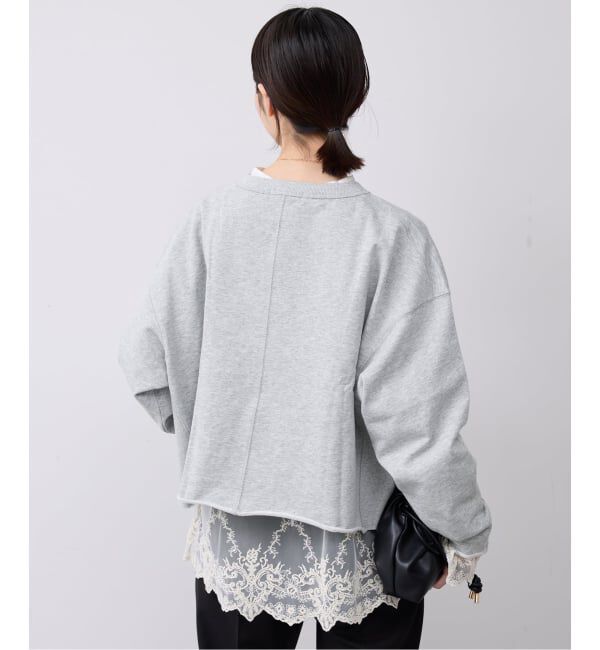 SLOBE IENA「ミニ裏毛カットオフショートプルオーバー」|Tシャツ・カットソー|