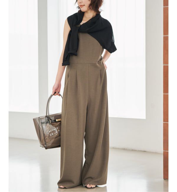 SLOBE IENA「《WEB限定サイズ有り/3サイズ展開》カットオールインワン」|オールインワン|カーキ