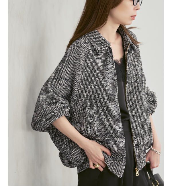 NOBLE「COUTURE D'ADAM/クチュール ド アダム Summer Tweed ZIP JK」|その他|ブラック