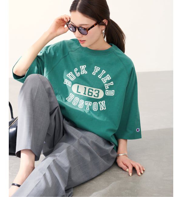 FRAMeWORK「CHAMPION/チャンピオン 別注14s/1 Jesey RAGLAN Tシャツ」|Tシャツ・カットソー|グリーン