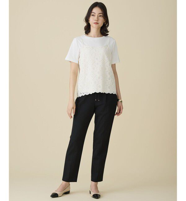 自由区「【2点SET】レースコンビ Tシャツ」|Tシャツ・カットソー|