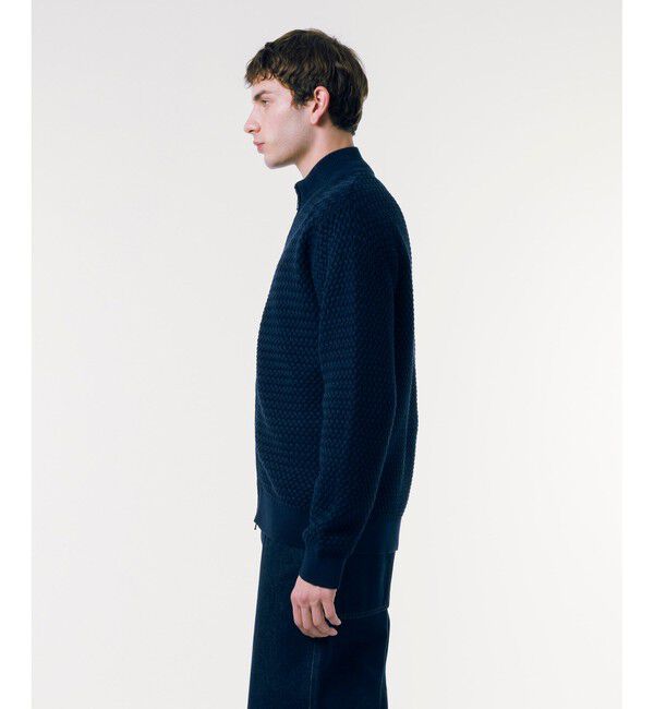 LACOSTE「バスケットニット ダブルジップ ドライバーズニット」|カーディガン|