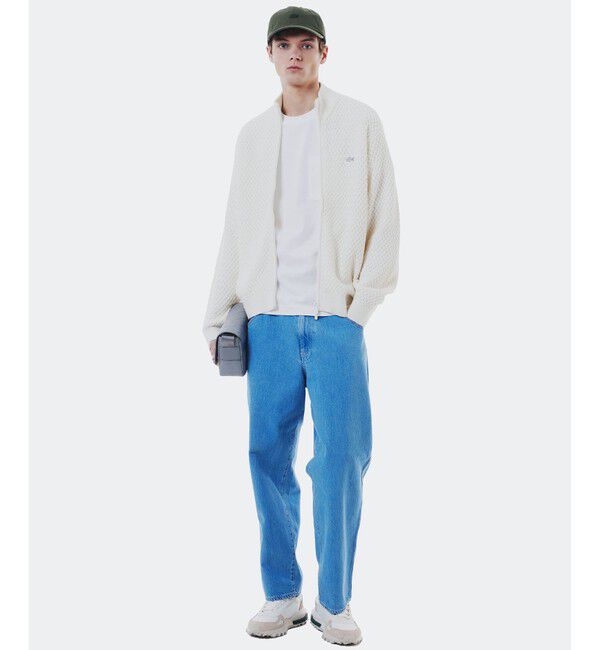 LACOSTE「バスケットニット ダブルジップ ドライバーズニット」|カーディガン|