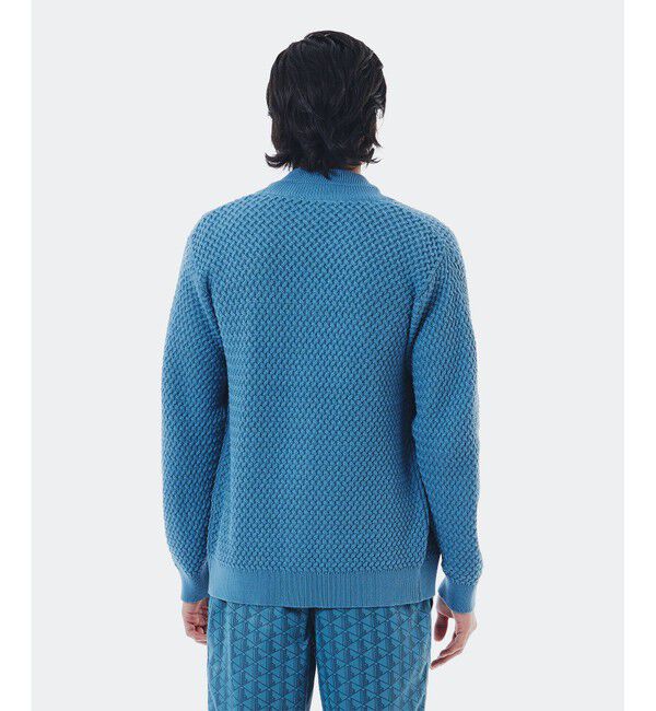 LACOSTE「バスケットニット ダブルジップ ドライバーズニット」|カーディガン|