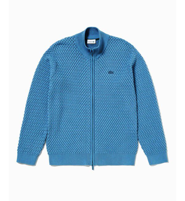 LACOSTE「バスケットニット ダブルジップ ドライバーズニット」|カーディガン|