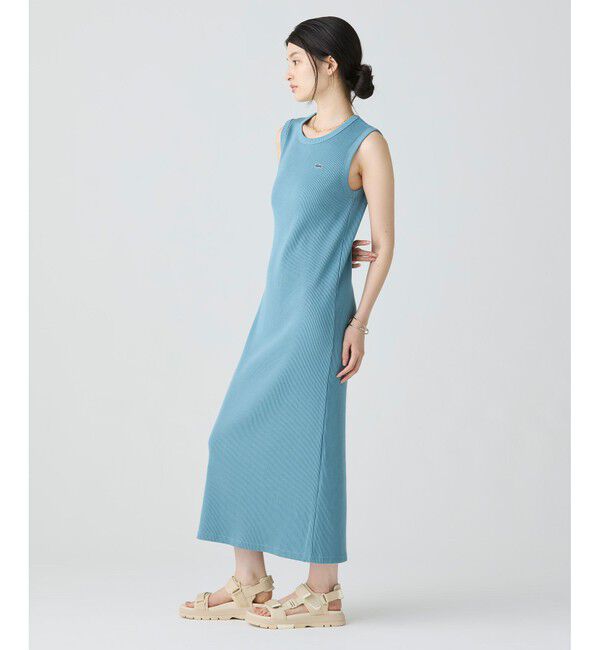LACOSTE「ノースリーブ ロングリブニットドレス / リブニットワンピース」|ワンピース|