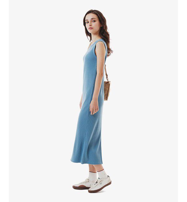 LACOSTE「ノースリーブ ロングリブニットドレス / リブニットワンピース」|ワンピース|