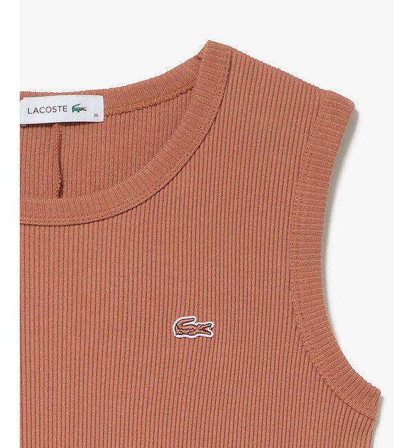 LACOSTE「ノースリーブ ロングリブニットドレス / リブニットワンピース」|ワンピース|