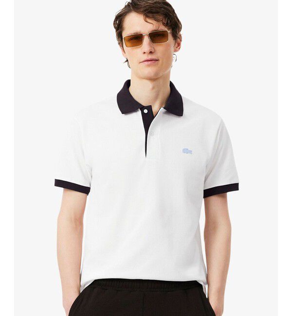 LACOSTE「配色コントラストリブ 2トーンポロシャツ」|ポロシャツ|