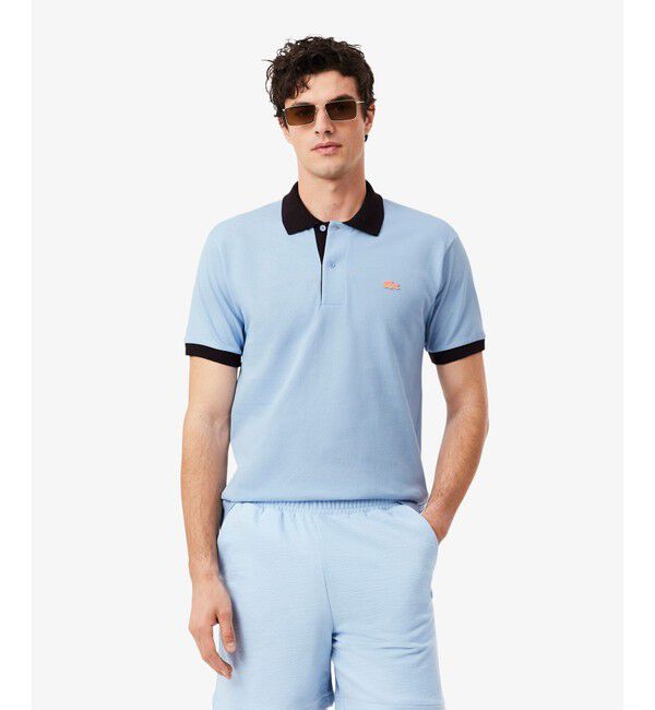 LACOSTE「配色コントラストリブ 2トーンポロシャツ」|ポロシャツ|