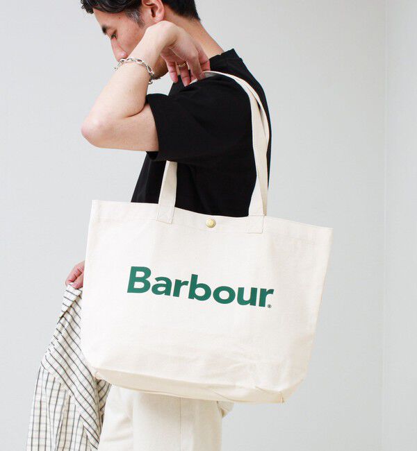 GLOSTER「【BARBOUR/バブアー】LOGO TOTE BAG ロゴトートバッグ」|トートバッグ|エクリュ