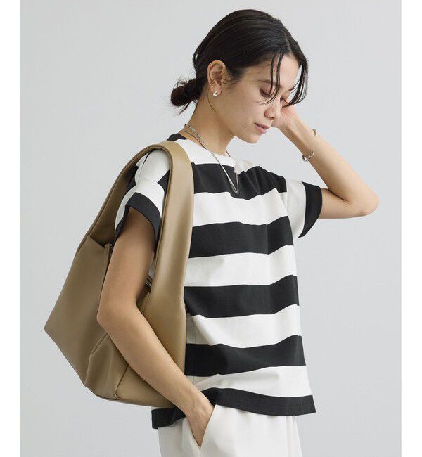 SALON adam et rope'「【WEB限定】ポンチボーダークルーネックTシャツ」|Tシャツ・カットソー|