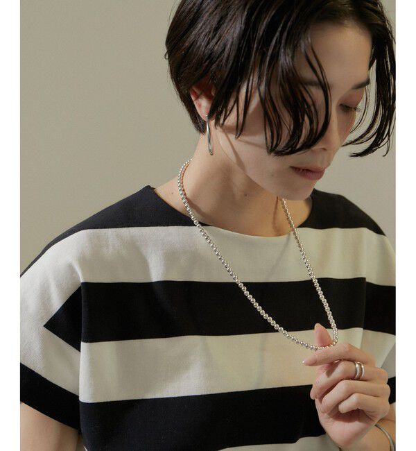 SALON adam et rope'「【WEB限定】ポンチボーダークルーネックTシャツ」|Tシャツ・カットソー|