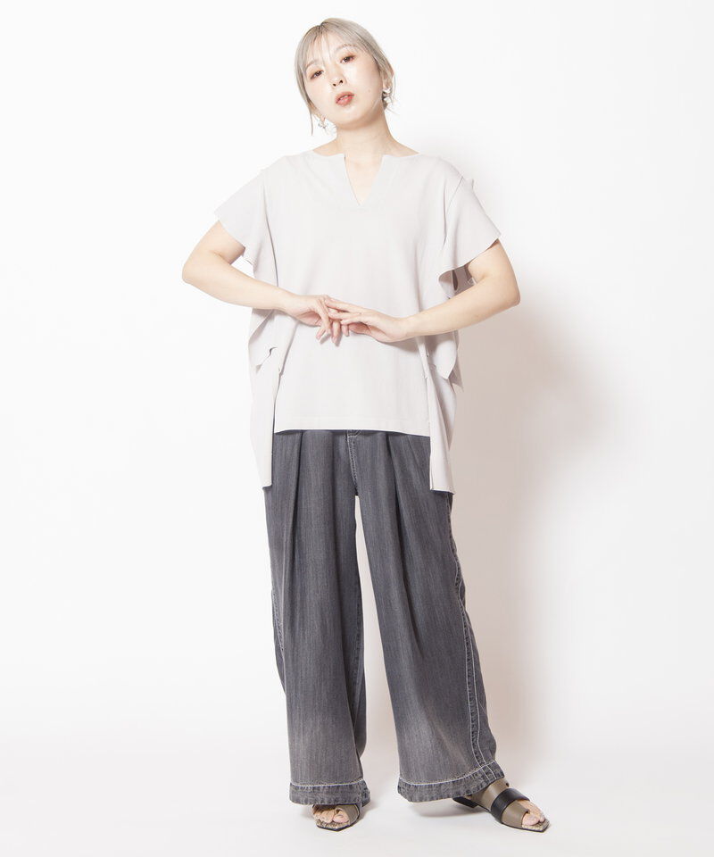  「セルロースデニムタックパンツ」|デニム|