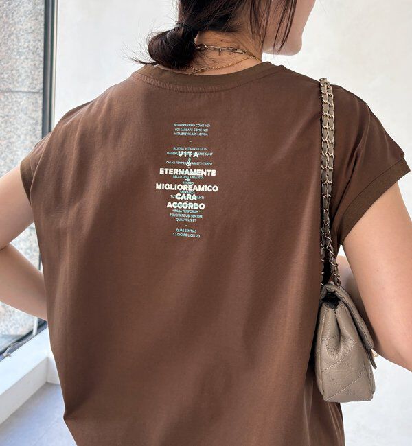  「【WEB限定】前後ロゴフレンチスリーブTEE」|Tシャツ・カットソー|ブラウン