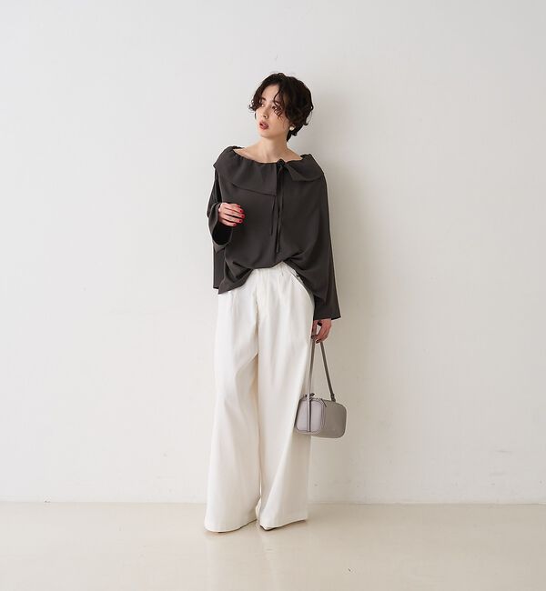 Rouge vif「オーバーカラー変形 テントラインブラウス」|シャツ・ブラウス|