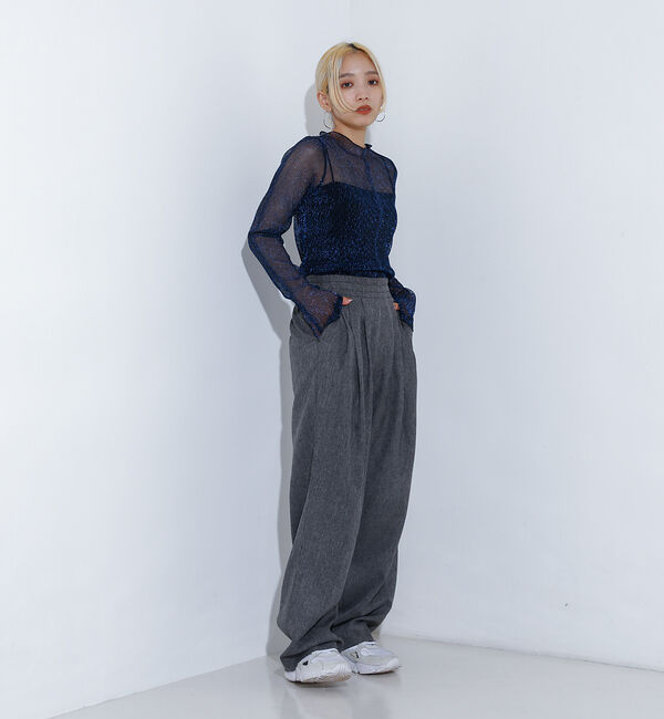 NOMINE「【セットアップ着用可】シャーク タックワイドパンツ」|スラックス|