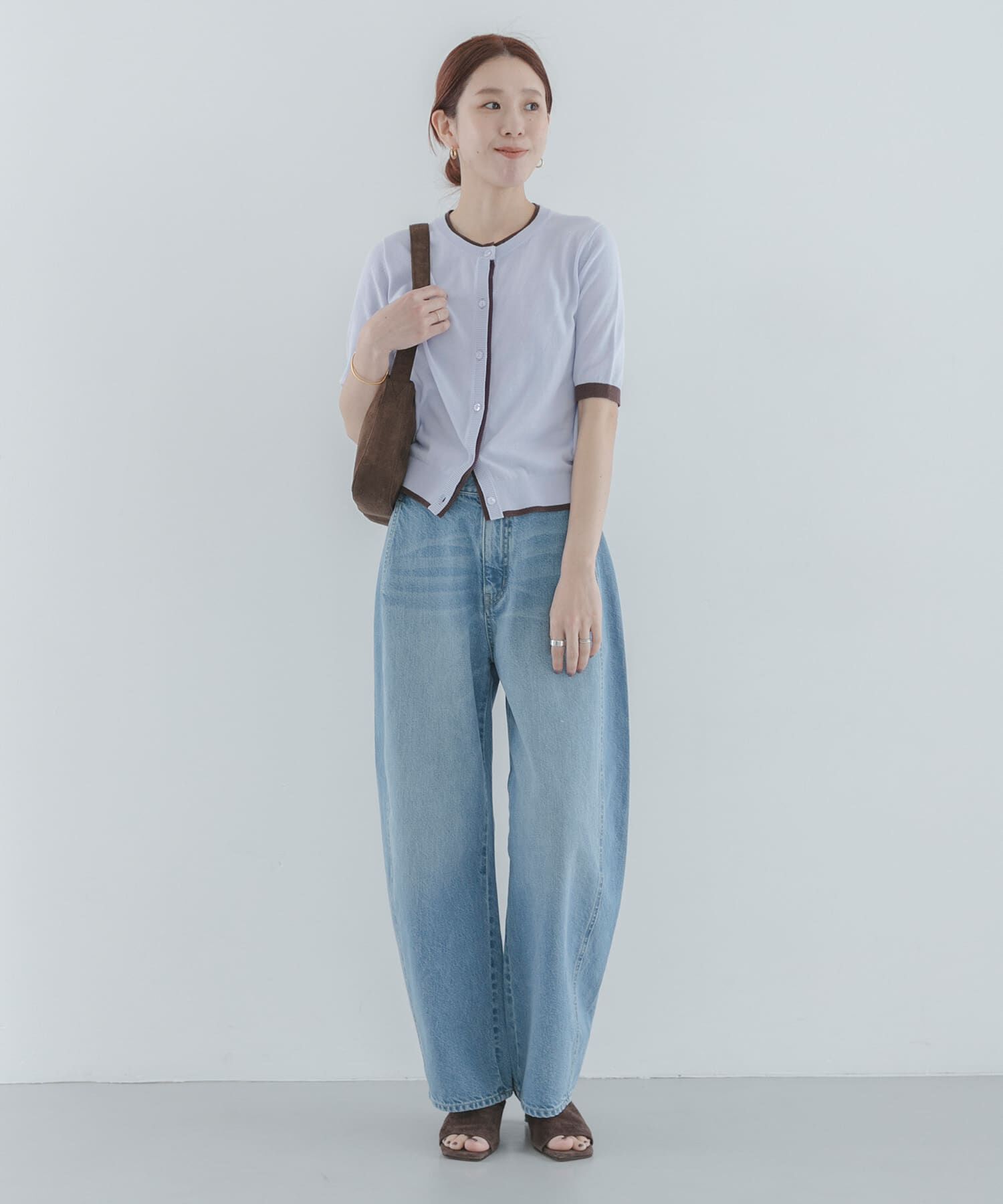 Sonny Label 「クールミスト配色クルーネックカーディガン」|カーディガン|