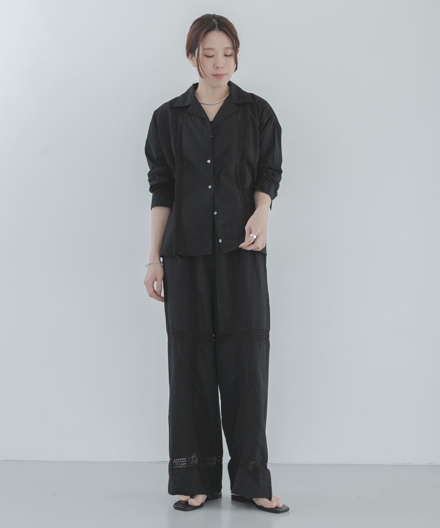 Sonny Label 「ブロッキングレースコットンイージーパンツ」|その他|