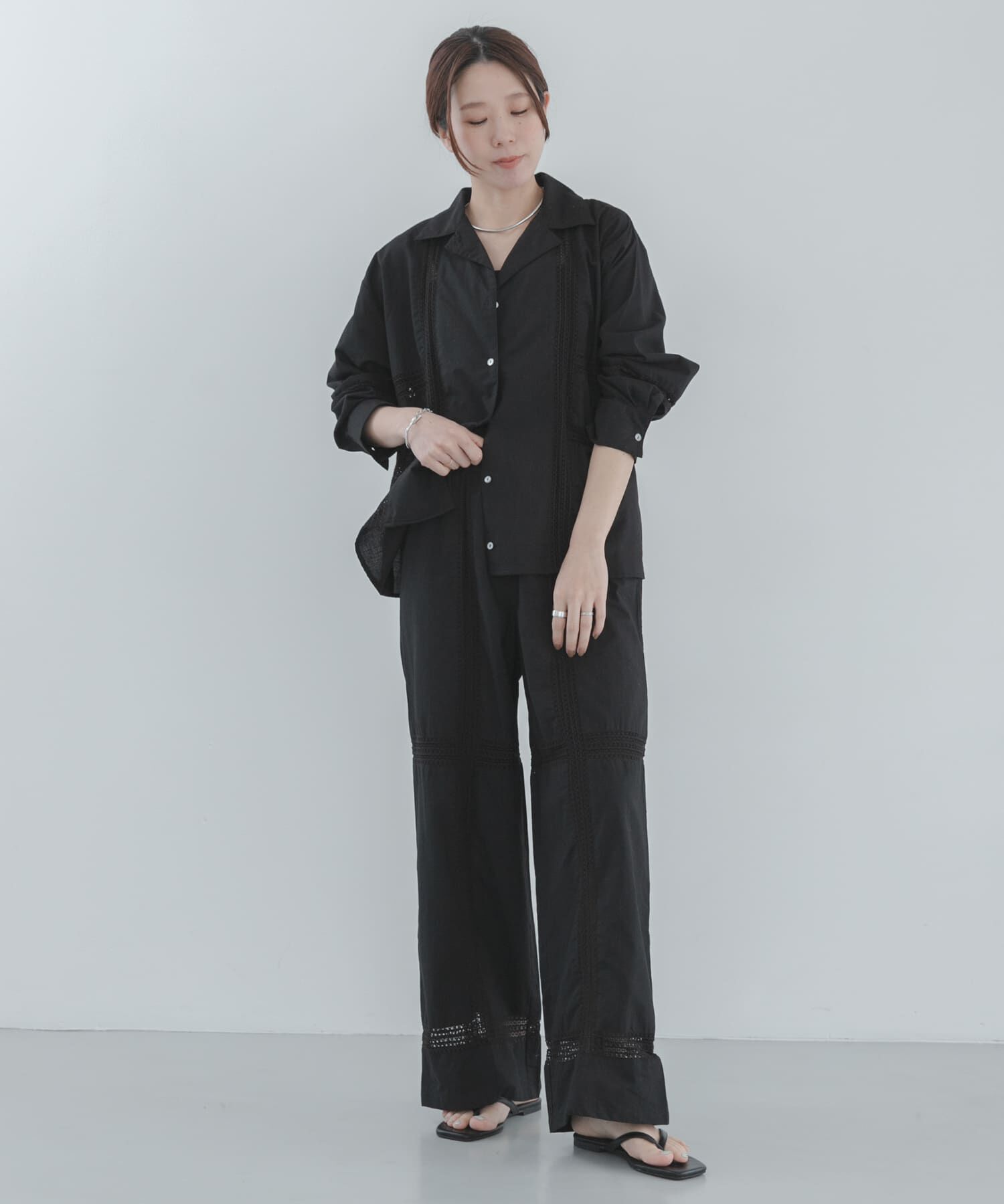 Sonny Label 「ブロッキングレースコットンイージーパンツ」|その他|
