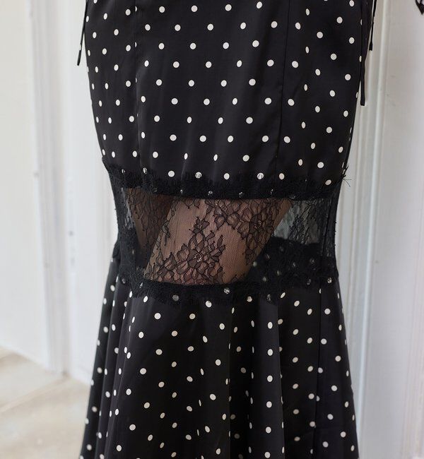  「【Lace Collection】サイドカットレース切替ロングワンピース」|ワンピース|