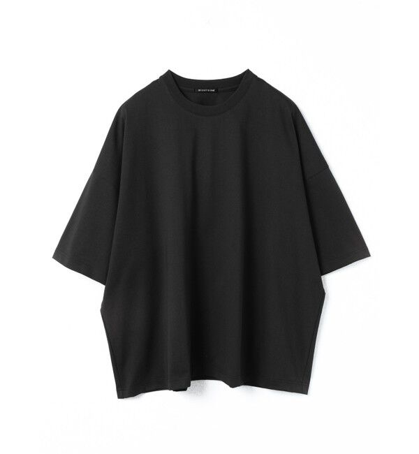 mizuiro ind「mizuiro ind クルーネックワイドチュニック」|Tシャツ・カットソー|ブラック