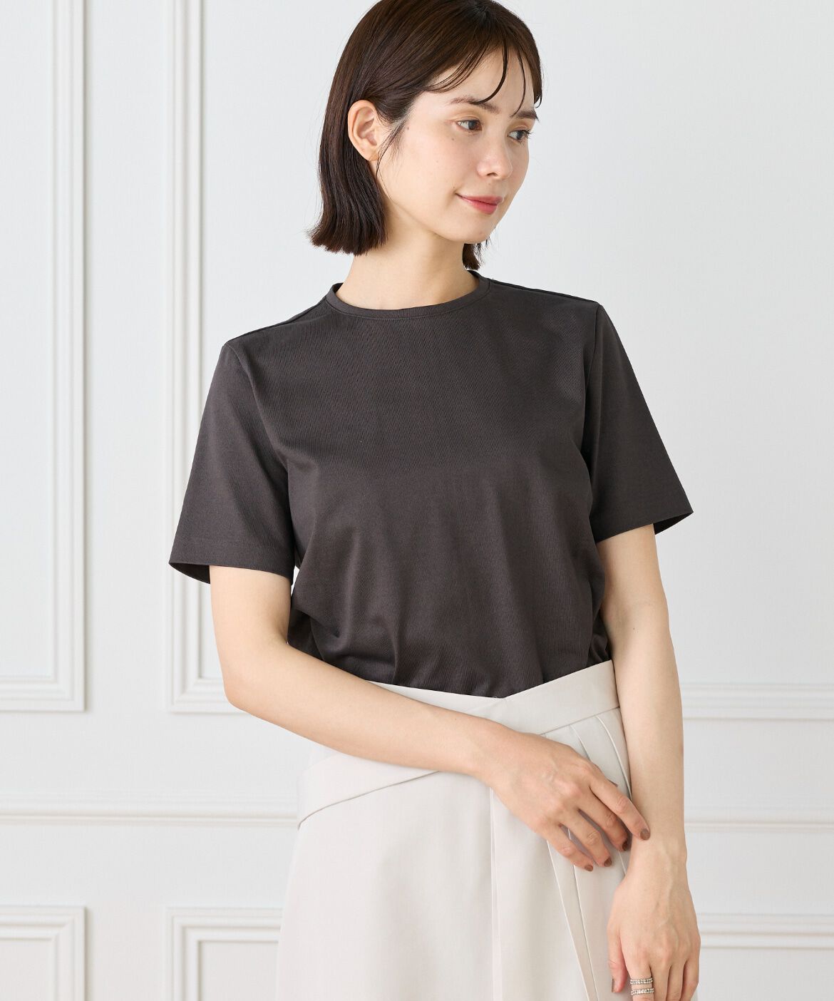 la veille by SUPERIOR CLOSET「シンプルTシャツ」|Tシャツ・カットソー|ダークブラウ 4