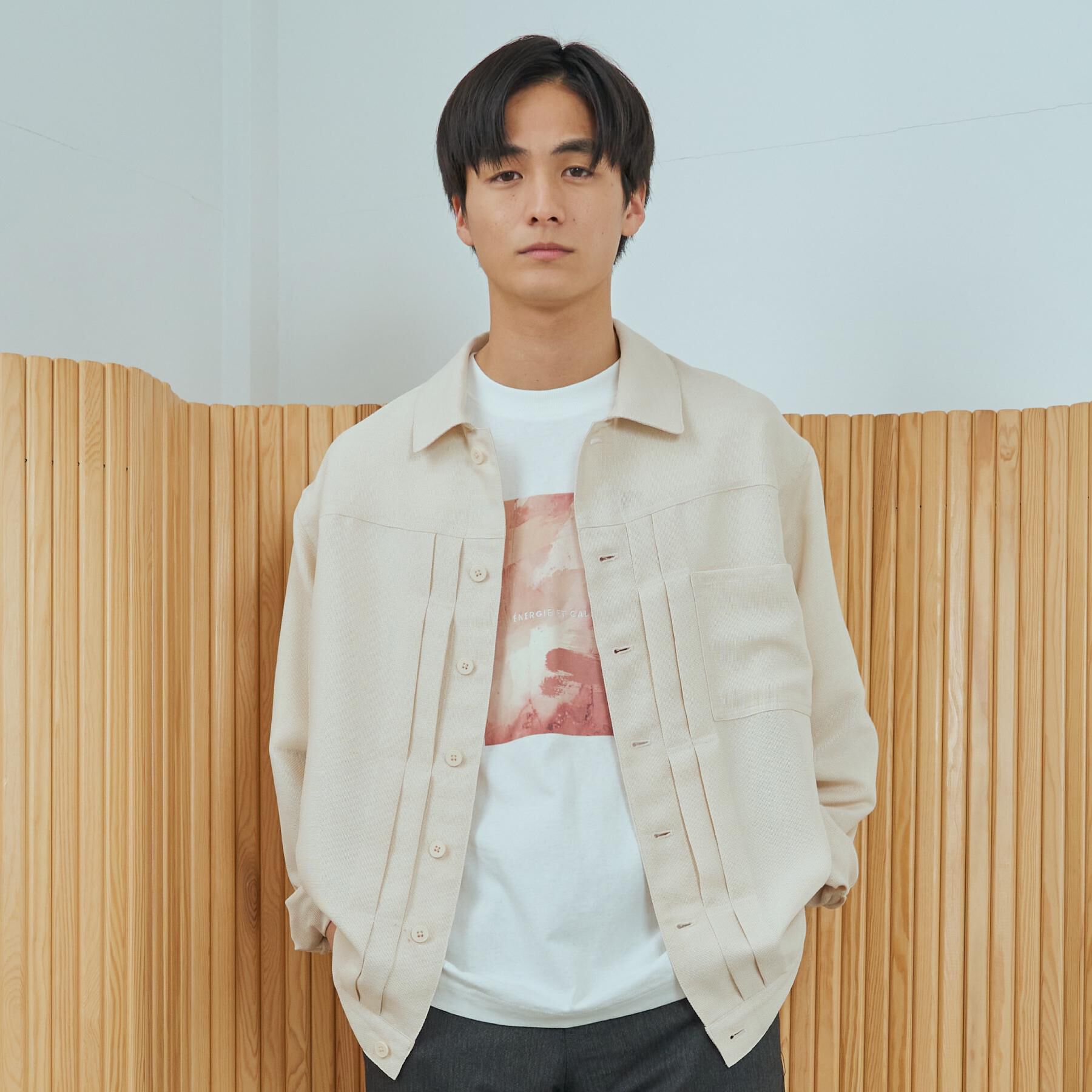 THE SHOP TK「パナマメッシュ シャツジャケット セットアップ可」|ブルゾン・スタジャン|