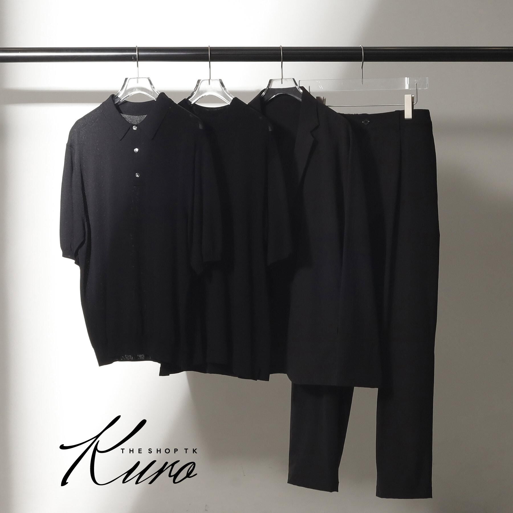 THE SHOP TK「《KURO》半袖モックネックニット 接触冷感」|ニット・セーター|