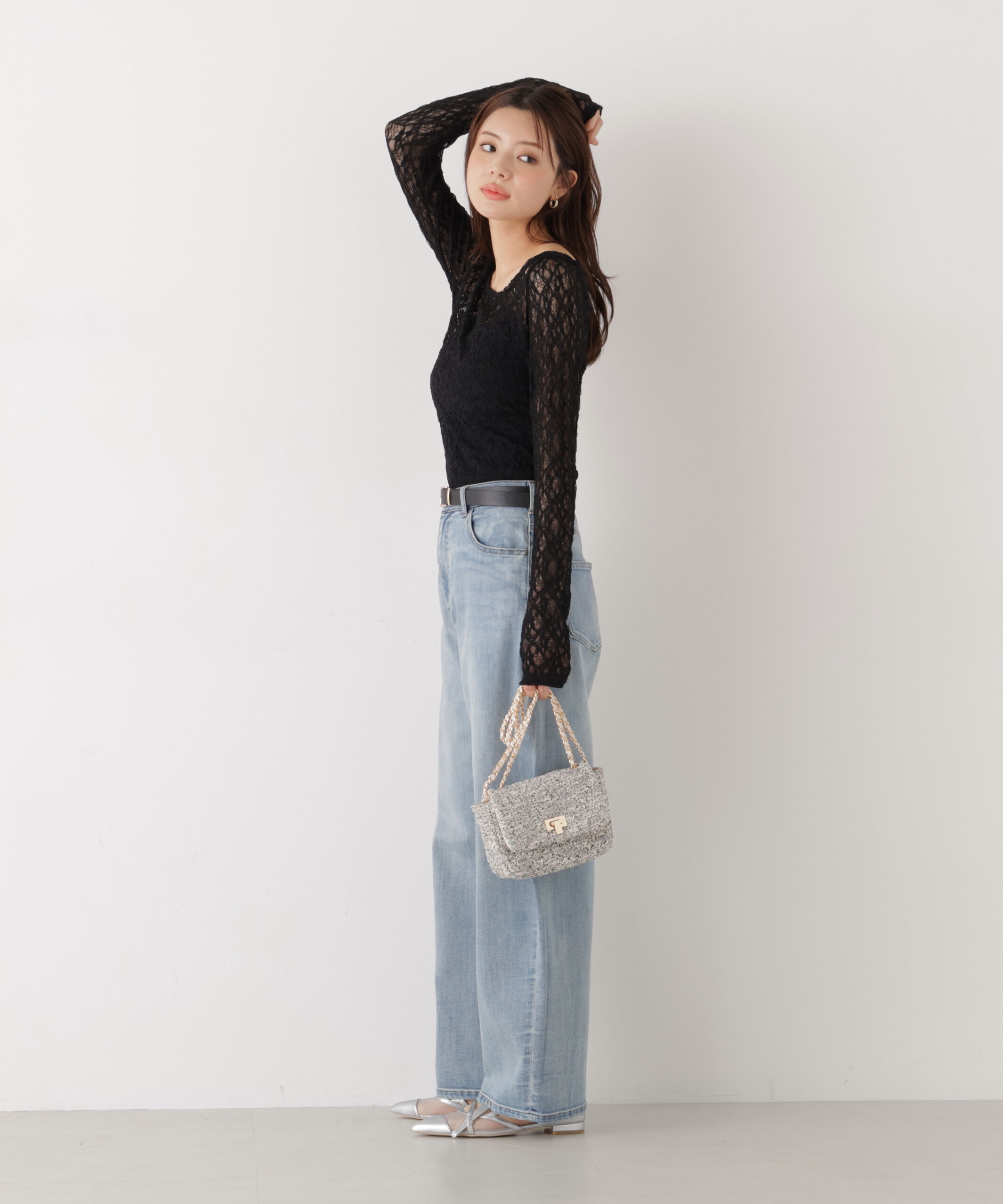PROPORTION BODY DRESSING「〈a/mie〉ストレッチレース　26SS」|Tシャツ・カットソー|