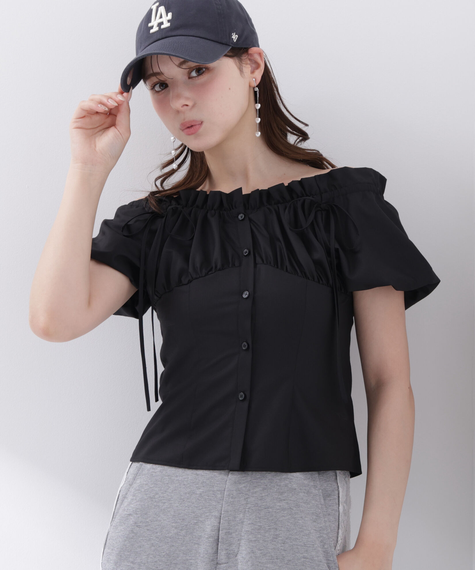 PROPORTION BODY DRESSING「＜青島心さんコラボ＞コラボオフショルリボンブラウス」|シャツ・ブラウス|