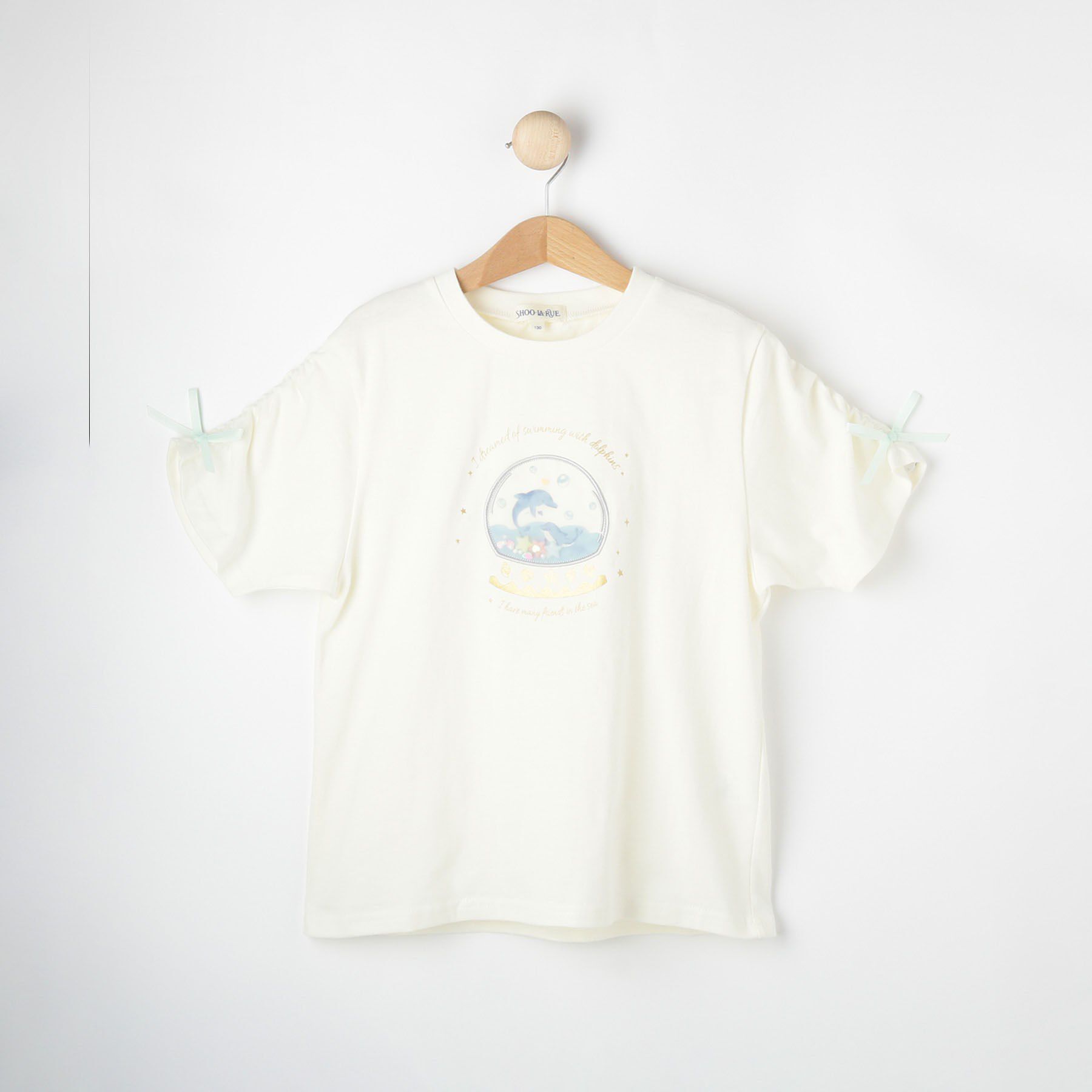 SHOO･LA･RUE「【100-150cm】スノードームオーガンジーTシャツ」|Tシャツ・カットソー|オフホワイト(003