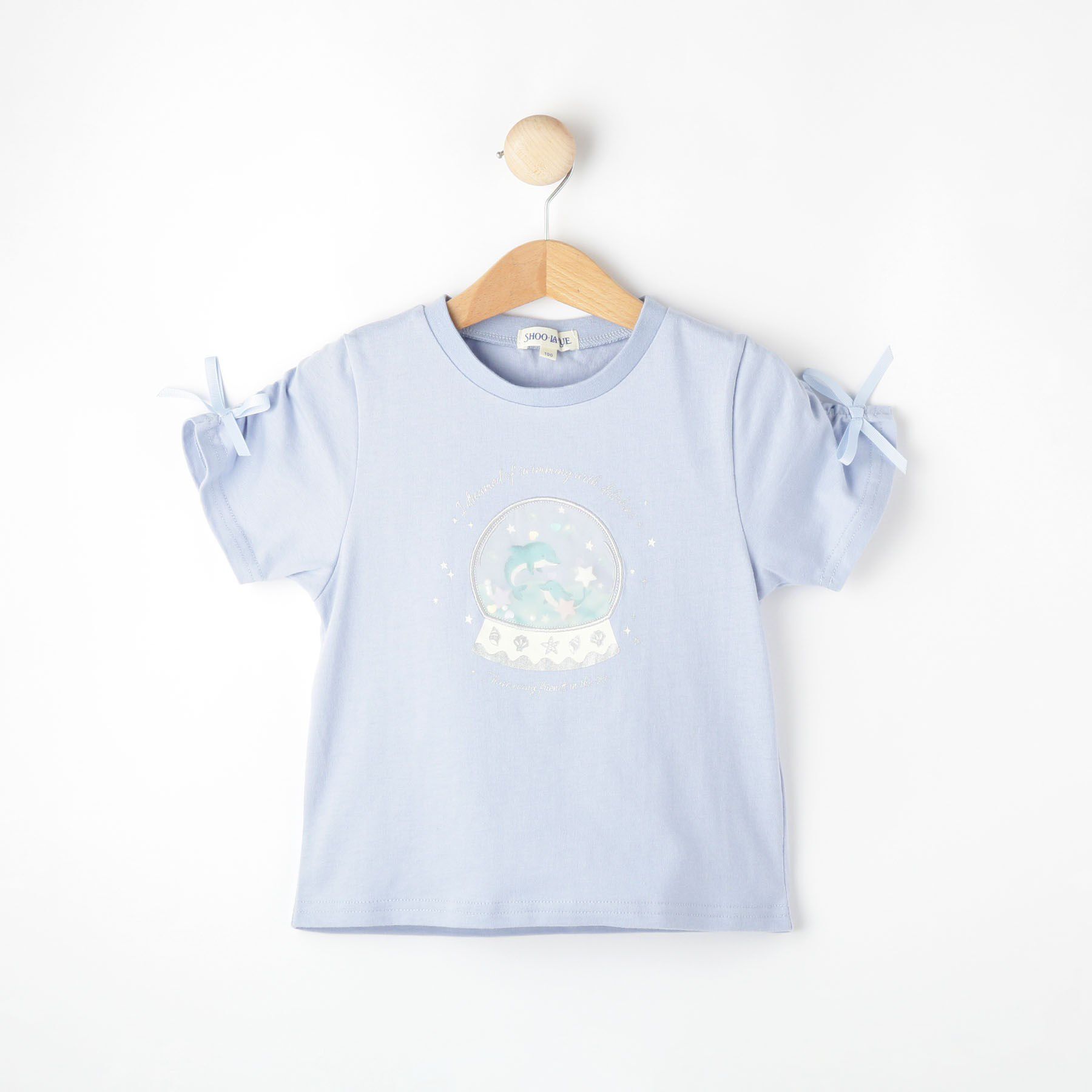 SHOO･LA･RUE「【100-150cm】スノードームオーガンジーTシャツ」|Tシャツ・カットソー|サックスブルー(09