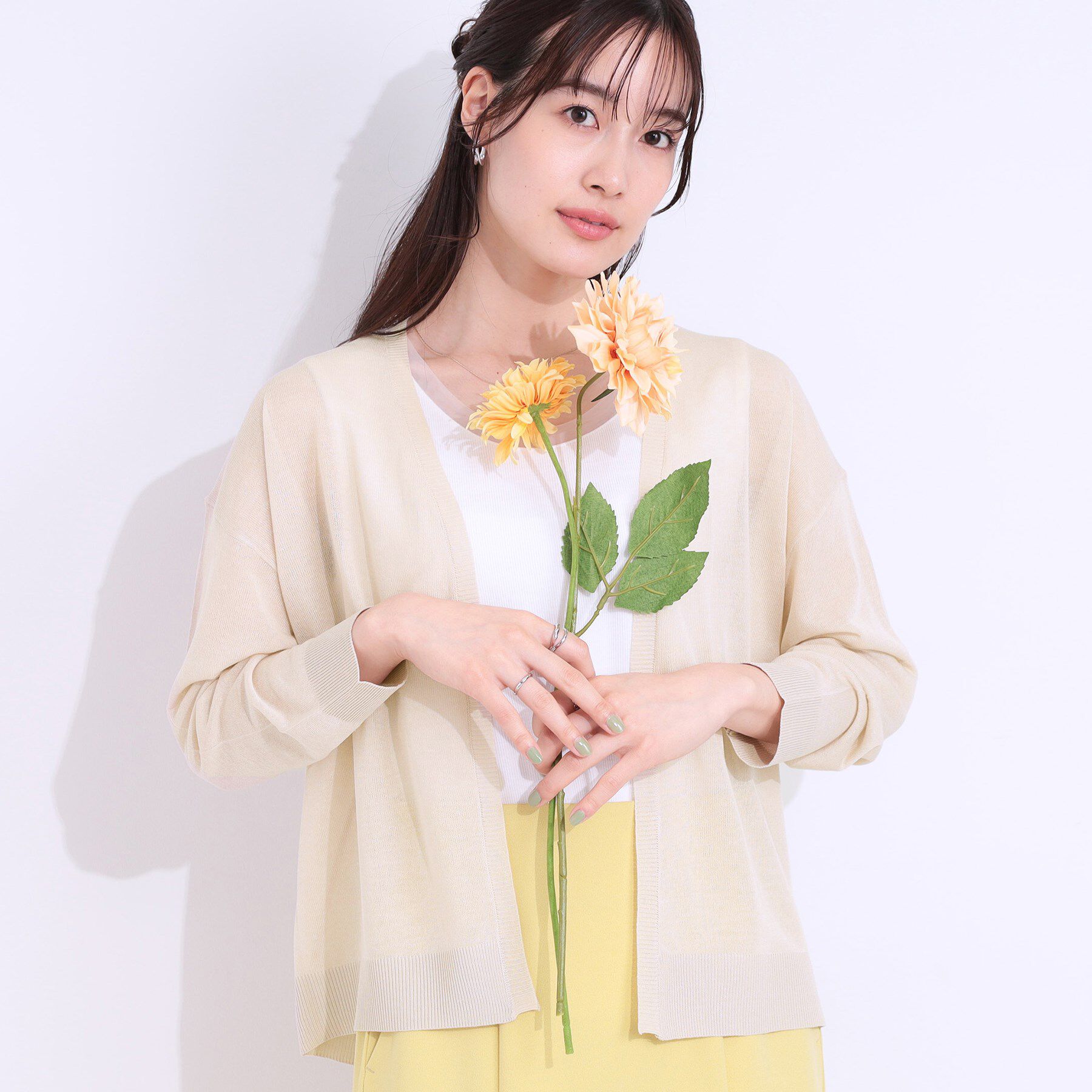 SHOO･LA･RUE「【洗える/S-LL】ナチュラル感が上品 サッと羽織れるカーディガン」|カーディガン|ライトベージュ(05