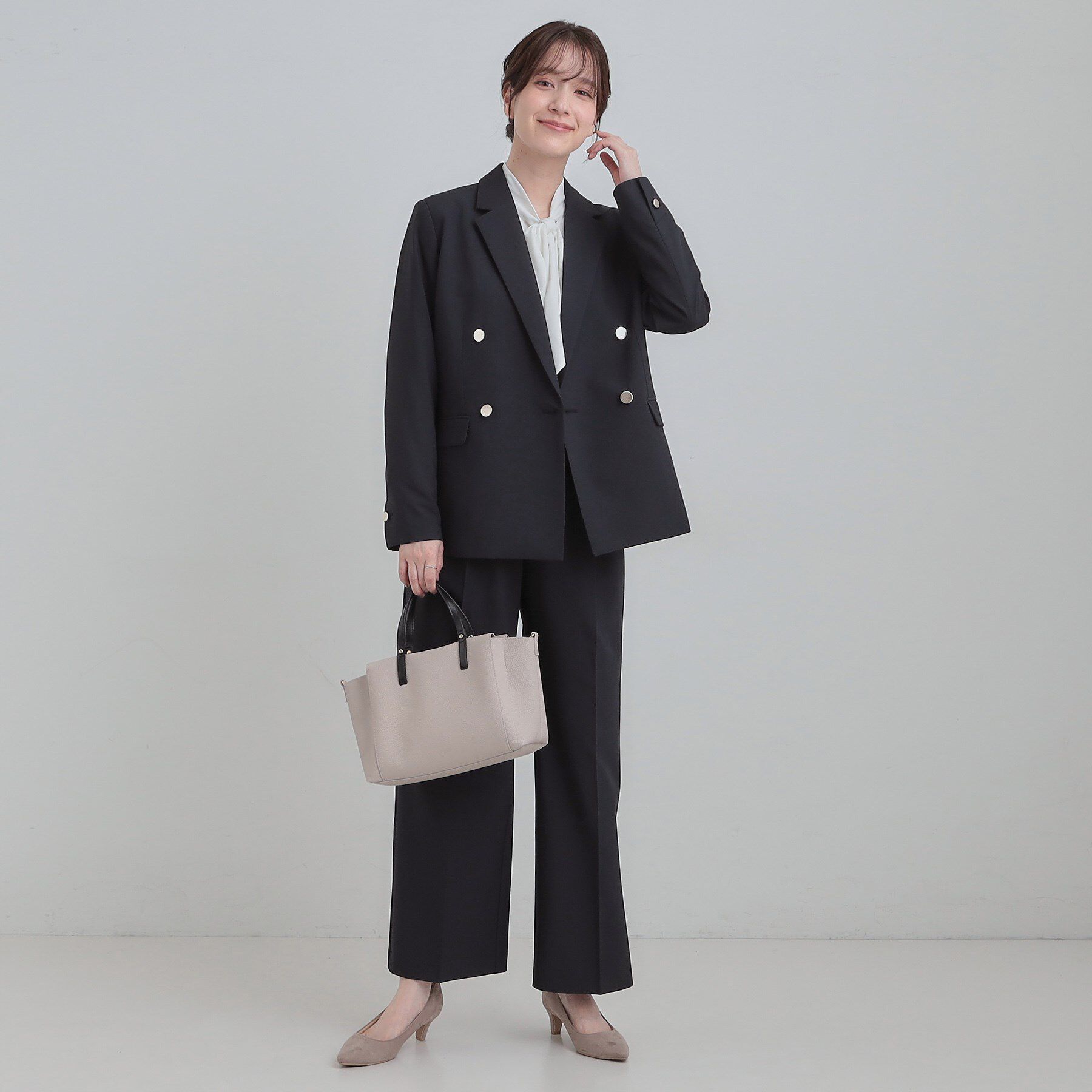 SHOO･LA･RUE「【セットアップ可/S-LL/洗濯機可】マニッシュに決まる ダブルブレストジャケット」|テーラードジャケット|