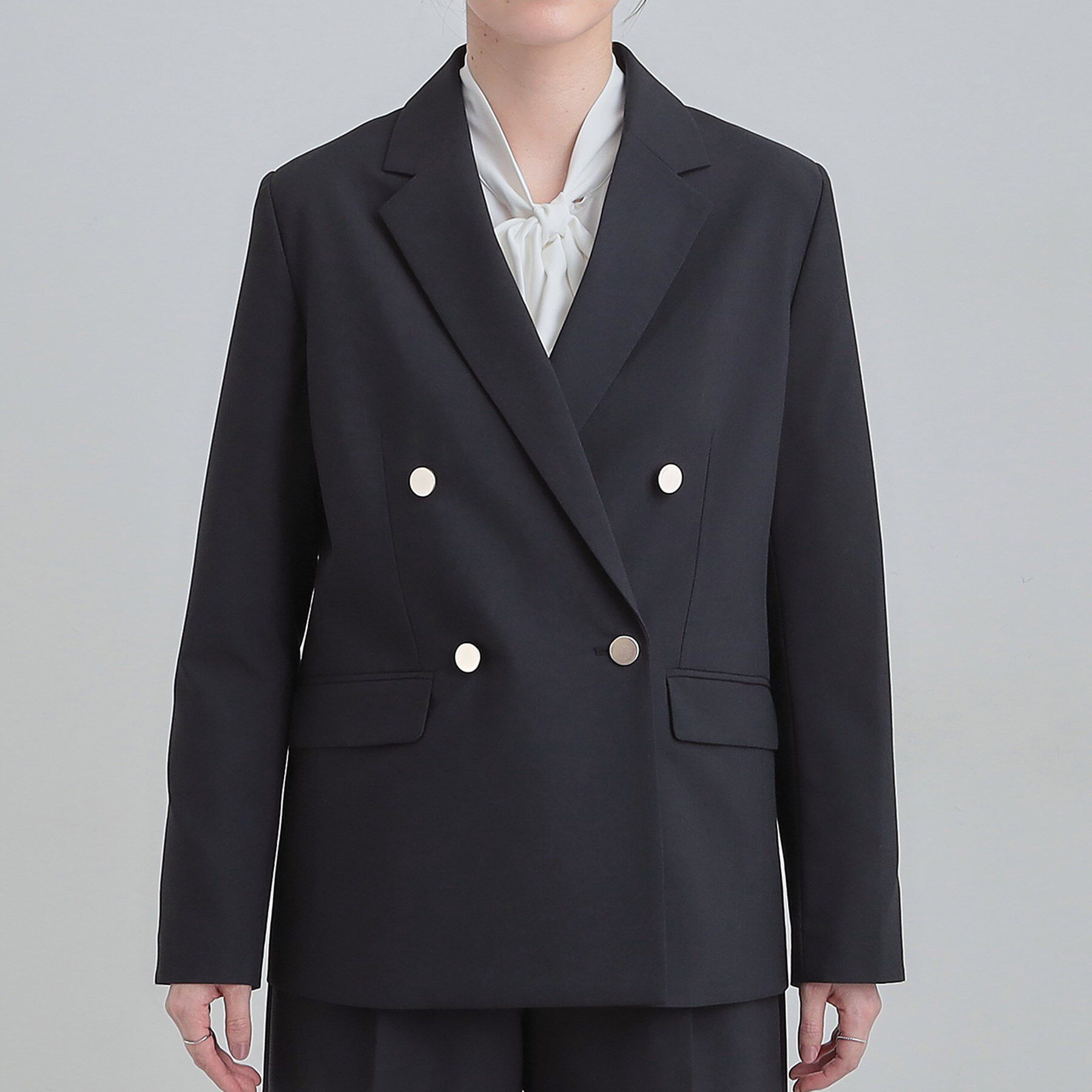 SHOO･LA･RUE「【セットアップ可/S-LL/洗濯機可】マニッシュに決まる ダブルブレストジャケット」|テーラードジャケット|