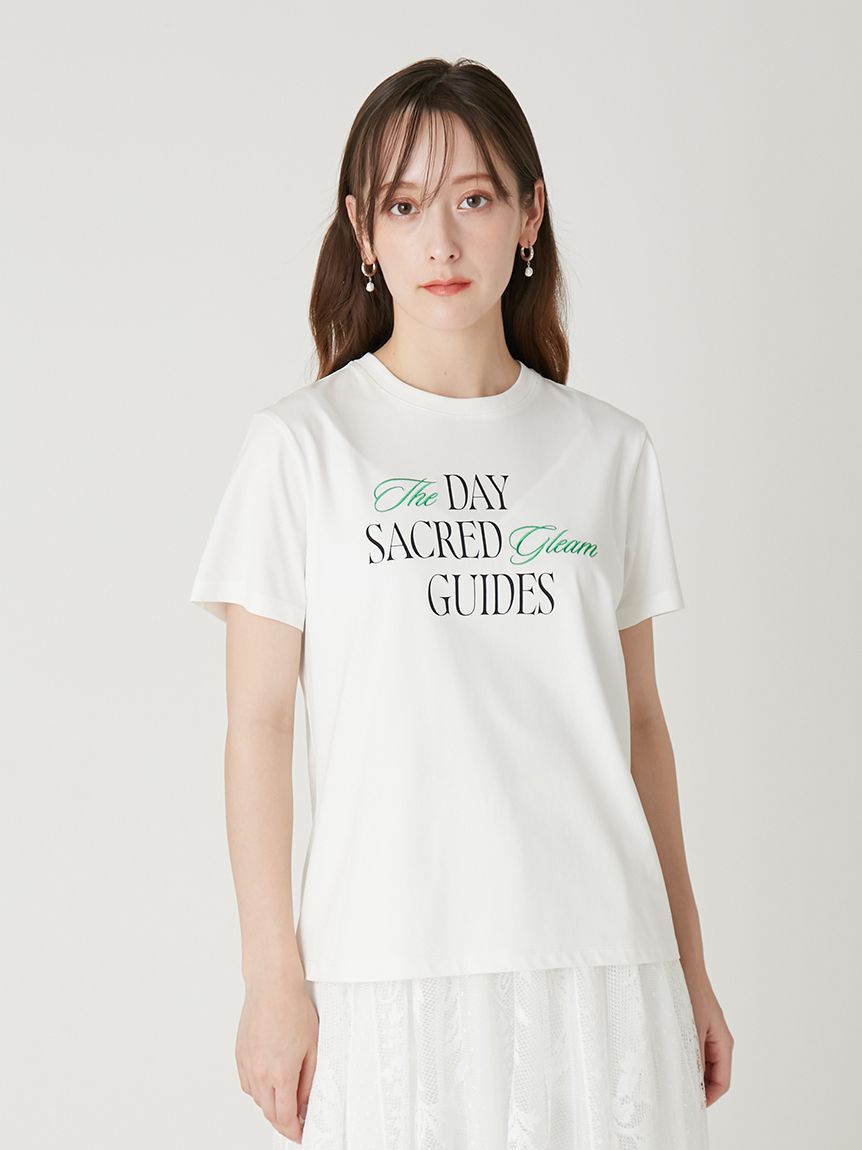FRAY I.D「ロゴプリント刺繍Tシャツ／ウォッシャブル・防シワ」|Tシャツ・カットソー|