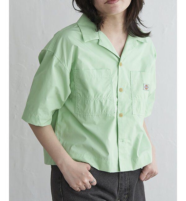 VENCE share style「Dickies ディッキーズ クロップドシャツ」|シャツ・ブラウス|ライトグリーン