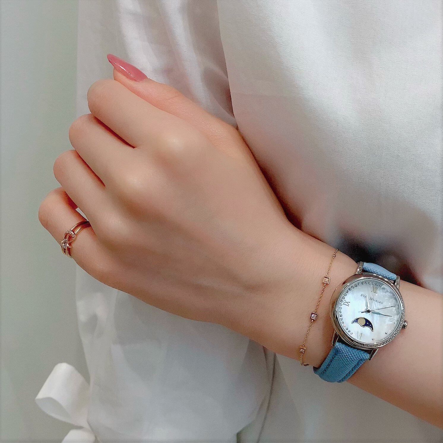 STAR JEWELRY「CROSSING STAR & MOON PINKIE RING」|リング|