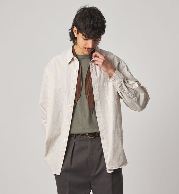 STEVEN ALAN「＜Steven Alan＞ ガーメントダイ ポプリン レギュラーカラー シャツ LOOSE」|シャツ・ブラウス|